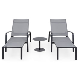 COSMO Set mobilier terasă/gradină, 2 șezlonguri și măsuță