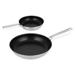 KITCHEN AID Set 2 tigăi, oțel inoxidabil, D.20/28cm