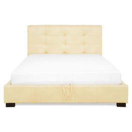 BRUGES Pat tapițat 160x200cm, somieră rabatabilă inclusă și ladă depozitare