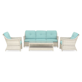 CALZADA Set mobilier terasă/grădină, canapea, 2 fotolii și măsuță cafea