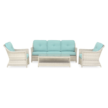 CALZADA Set mobilier terasă/grădină, canapea, 2 fotolii și măsuță cafea