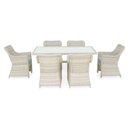 CALZADA Set mobilier terasă/grădină, 6 scaune și masă