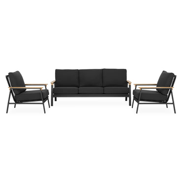ALESSIA Set mobilier terasă/grădină, 2 fotolii și canapea 3 locuri