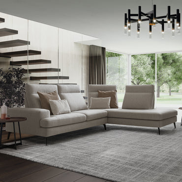 LISABONA Colțar, șezlong stânga/dreapta, mecanism spătare, stofă