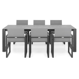 FERMO Set mobilier terasă/grădină, 6 scaune și masă