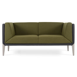 LAYER Canapea lână, 2 locuri, gri și verde