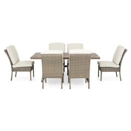 CHASEWOOD Set mobilier terasă/grădină, 6 scaune și masă