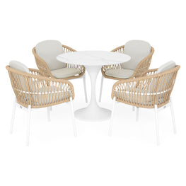 BARI Set mobilier terasă/grădină, 4 scaune și masă