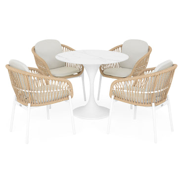 BARI Set mobilier terasă/grădină, 4 scaune și masă