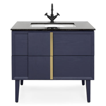 BRITTON Set mască lavoar, 2 sertare, top marmură și lavoar ceramică