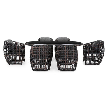 DINASTY Set mobilier terasă/grădină, 6 scaune și masă