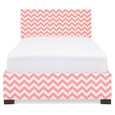 FANCY ZIG-ZAG ROSE Pat tapitat copii, 120x200cm, somiera inclusa