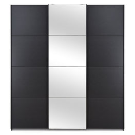ALYSIA Dulap 3 uși glisante, 9 polițe și casetieră incluse