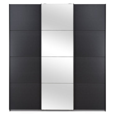 ALYSIA Dulap 3 uși glisante, 9 polițe și casetieră incluse