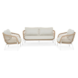 BARI Set mobilier terasă/grădină, 2 fotolii și canapea