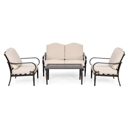 LAUREL Set mobilier terasă/grădină, 2 fotolii, canapea și măsuță