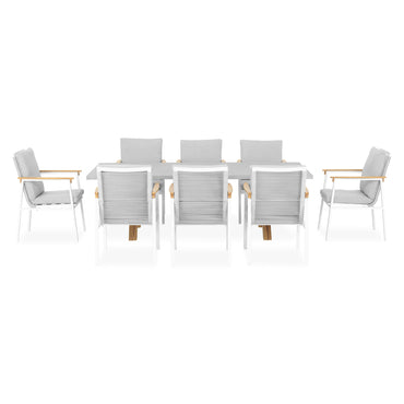 ALESSIA Set mobilier terasă/grădină, 8 scaune și masă