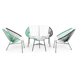 CORFU Set mobilier terasă/grădină 2 fotolii, canapea și măsuță