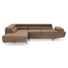 GIANNA Colțar extensibil șezlong stânga/dreapta, ladă depozitare inclusă, stofă