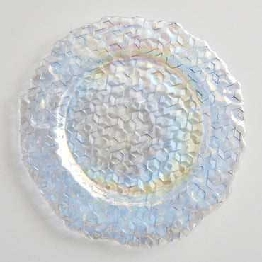 CUBIC Platou, sticlă, D.33cm