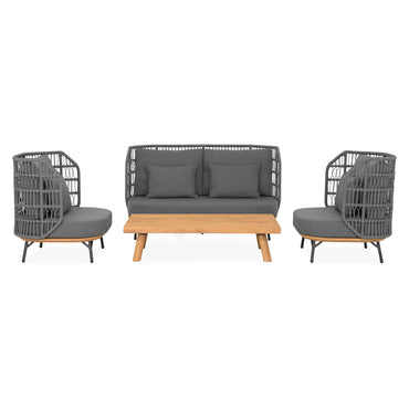 COTTAGE/CANCUN Set mobilier terasă/grădină, 2 fotolii, canapea și măsuță