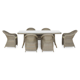 HERI Set mobilier terasă/grădină, 6 scaune și masă