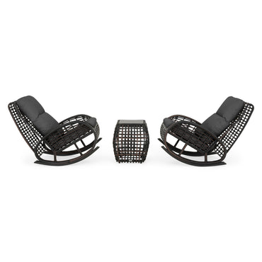 DINASTY Set mobilier terasă/grădină, 2 balansoare și măsuță