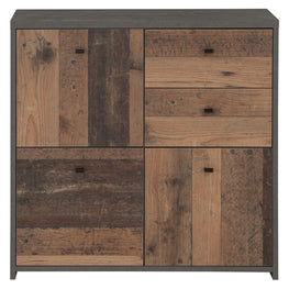 GLOVER Comodă 2 sertare, 3 uși