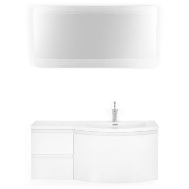 LAURENCE Set masca lavoar dreapta, lavoar și oglinda