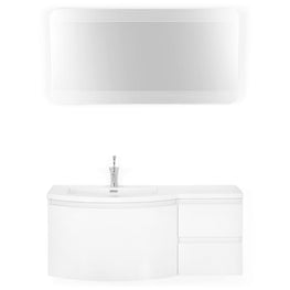 LAURENCE Set masca lavoar stanga, lavoar și oglinda