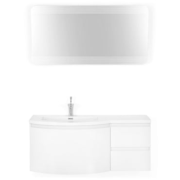 LAURENCE Set masca lavoar stanga, lavoar și oglinda