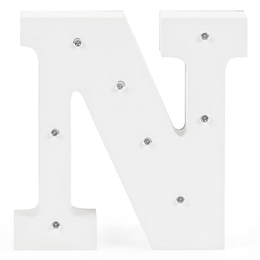 Decor luminos din lemn LITERA "N"