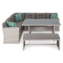 LAGUNA Set mobilier terasă/grădină, 2 canapele, taburet și masă