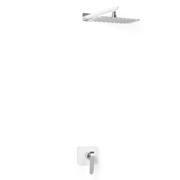 Set baterie cabina dus, incastrat, cromat/alb EVA