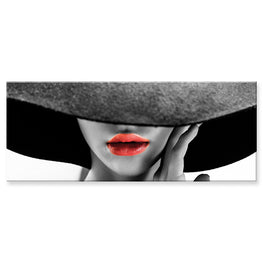 Tablou sticla 125x50 cm RED LIPS