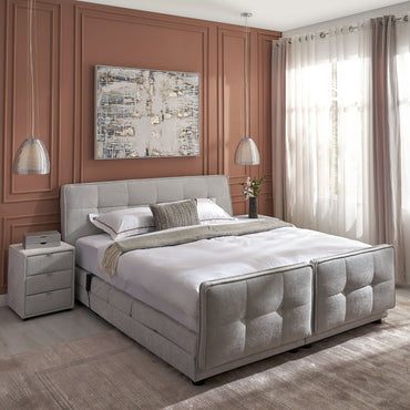 PHIMAN Pat tapițat electric, 180x200cm, saltea inclusă