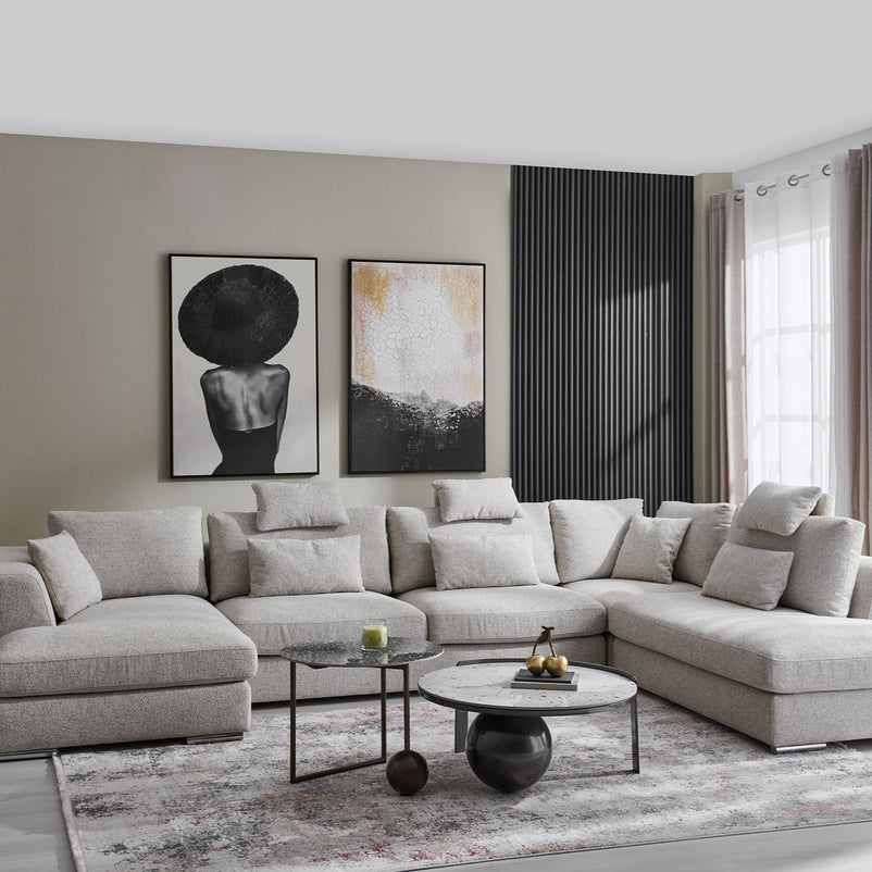 ILLONA Colțar cu șezlong stânga/dreapta, stofă