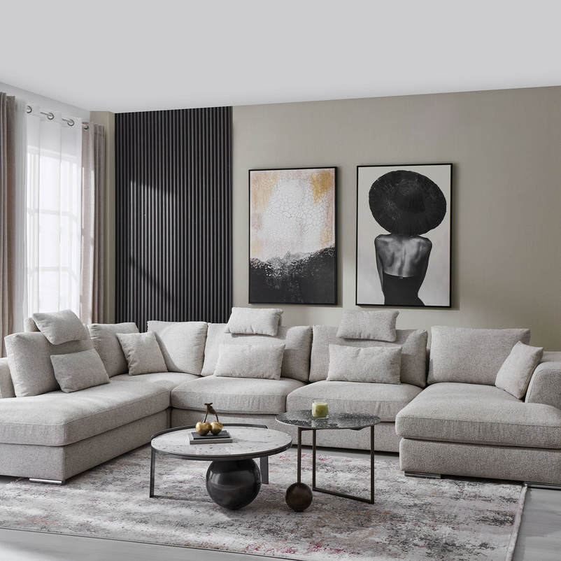 ILLONA Colțar cu șezlong stânga/dreapta, stofă