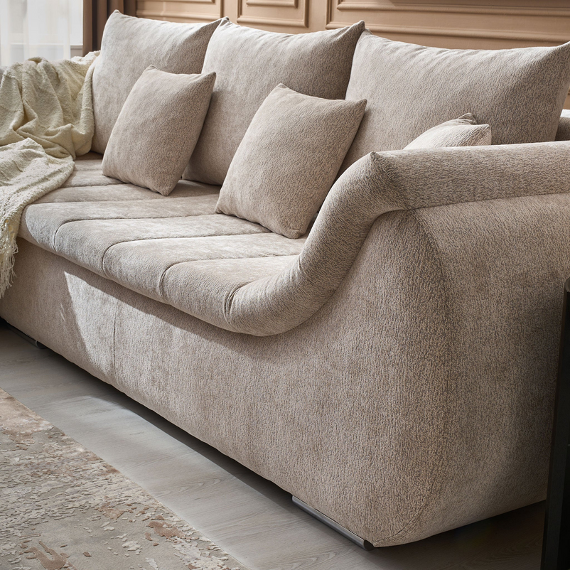 DIAZ Colțar extensibil, șezlong stânga/dreapta, ladă depozitare inclusă, stofă