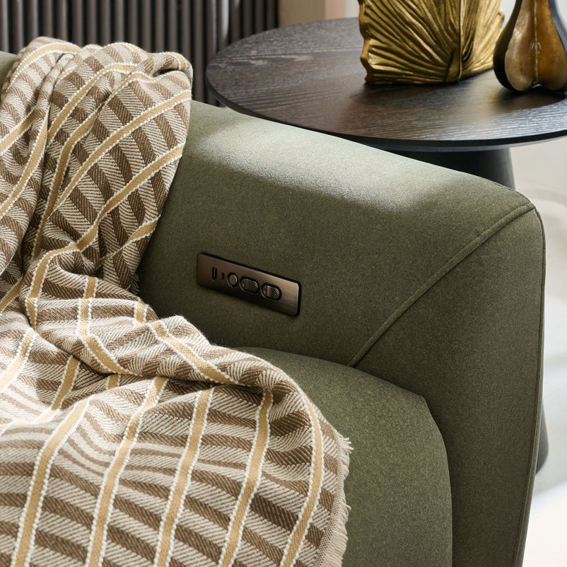 WISNER Canapea 3 locuri, 2 reclinere electrice, mecanism electric tetiere, stofă