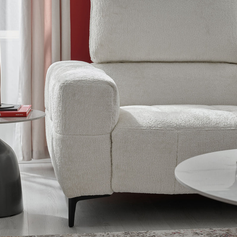 KARSTON Colțar cu șezlong stânga/dreapta, recliner electric, stofă