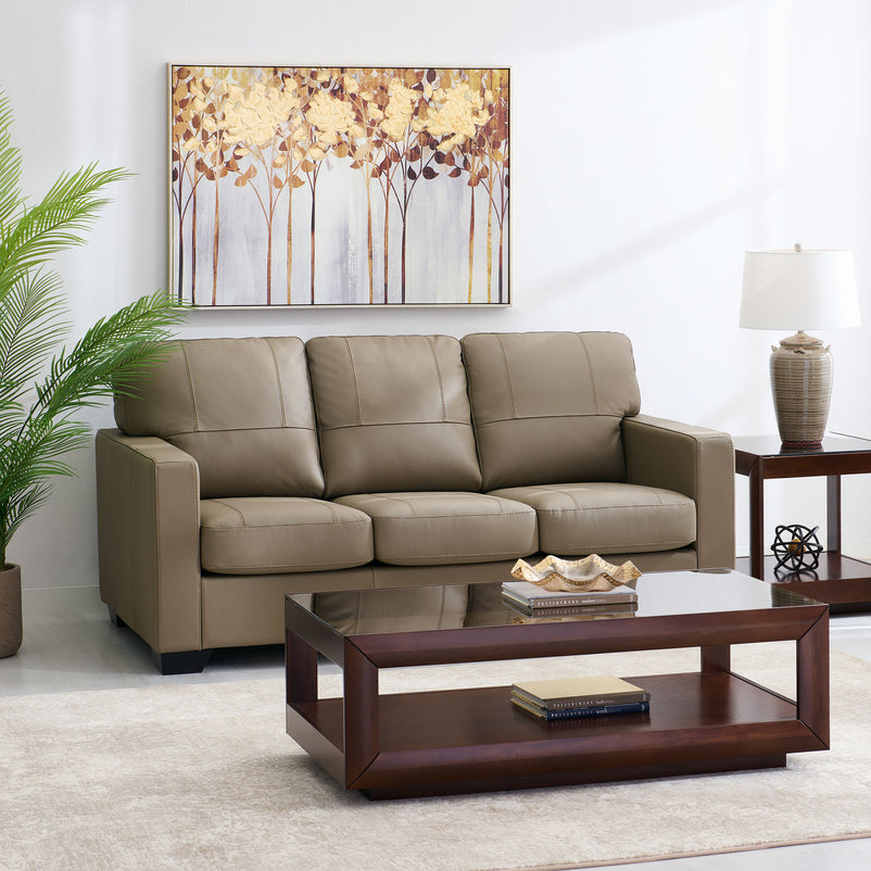 ASWAN Canapea extensibilă, 3 locuri, piele