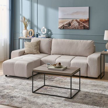 ALAGON Colțar extensibil, șezlong interschimbabil, spațiu depozitare, stofă