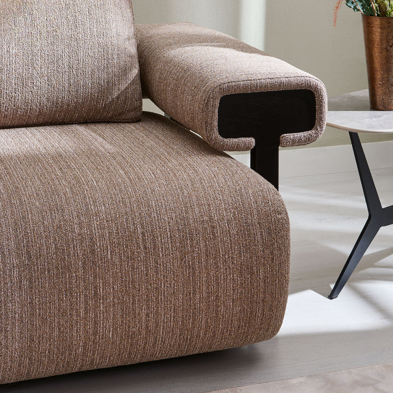 LYMAN Canapea 3 locuri, 3 perne decorative incluse, stofă