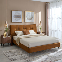 LARWIN Pat tapițat, 160x200cm, somieră inclusă