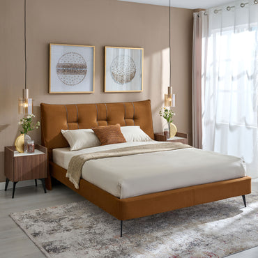 LARWIN Pat tapițat, 160x200cm, somieră inclusă