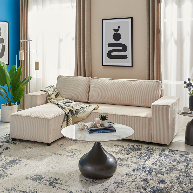 AINE Colțar extensibil, șezlong interschimbabil cu ladă depozitare, stofă