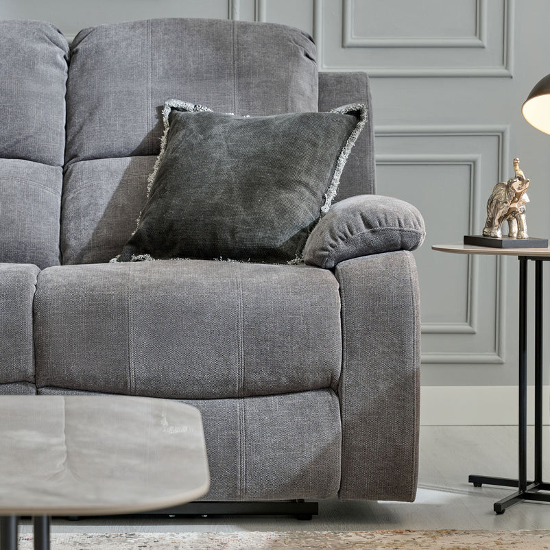 ALMATY Canapea 3 locuri, 2 reclinere electrice, stofă