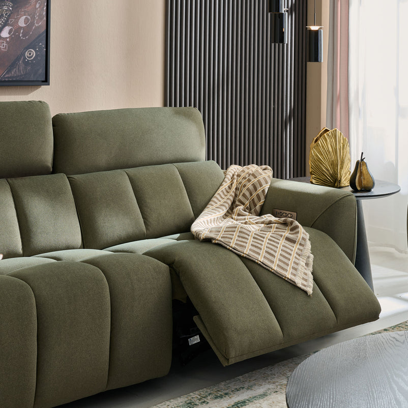 WISNER Canapea 2 locuri, 2 reclinere electrice, mecanism electric tetiere, stofă