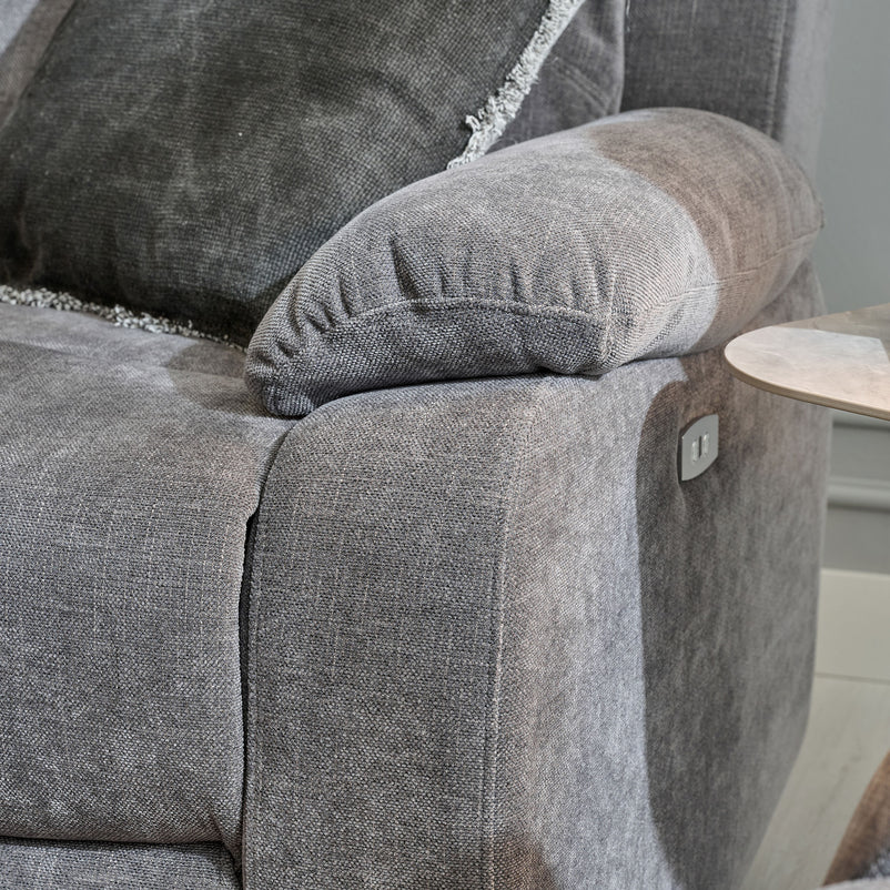 ALMATY Canapea 3 locuri, 2 reclinere electrice, stofă